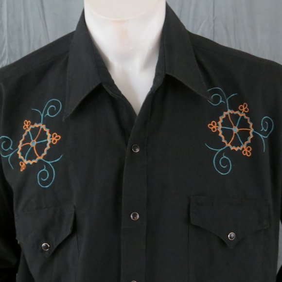 Vintage Western Shirt - Wagon Wheel Design by MWG - Men's 2XL - Picture 2 of 11